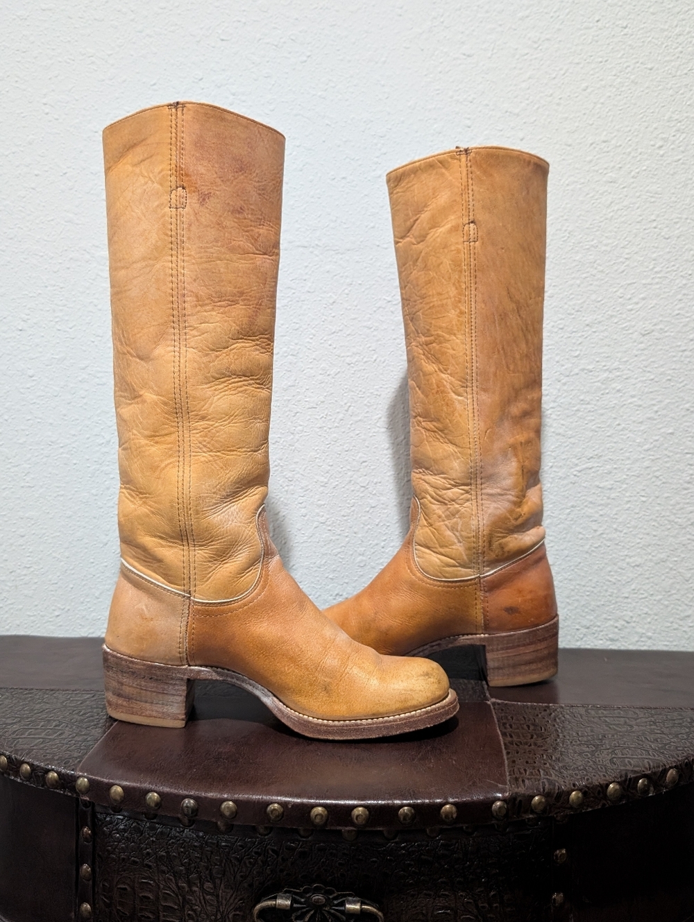 Vintage 70's FRYE Black Label Campus Boots Made in USA - Size 7B - Picture 2 of 16